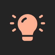 A light bulb with one glowing red dot.